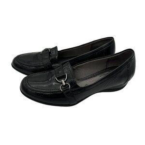 Life Stride Womens Black Patent Loafer Shoes Size 8 Slip-On Comfort Sole